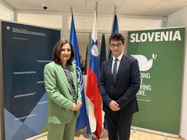 Varuh Peter Svetina z veleposlanico Anito Pipan, stalno predstavnico Republike Slovenije pri Uradu Združenih narodov in drugih mednarodnih organizacijah v Ženevi