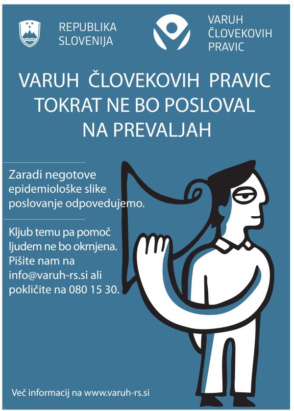 Varuh tokrat zaradi negotove epidemiološke slike ne bo posloval na Koroškem, pomoč ljudem pa s tem ne bo okrnjena