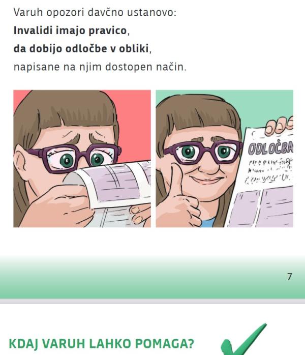 Varuh priredil predstavitvene zloženke v lahko berljivo obliko 