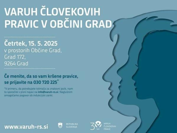 Plakat, ki govori o poslovanju v občini Grad