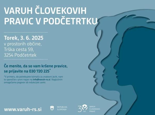 Varuh bo 3. junija v Podčetrtku na voljo za pomoč pri uveljavljanju pravic