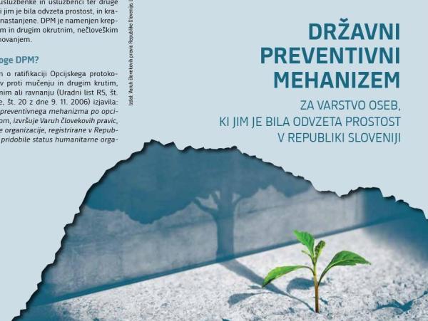 Naslovnica zloženke o DPM z besedilom