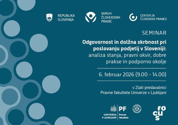 Letak za dogodek o človekovih pravicah v gospodarstvu, na katerem pi&scaron;ejo osnovne informacije o dogodku, ki so tudi v spremnem besedilu novice.