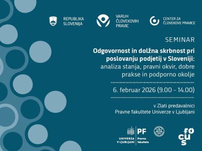 NAPOVEDUJEMO: Seminar o odgovornosti in dolžna skrbnosti pri poslovanju podjetij v Sloveniji