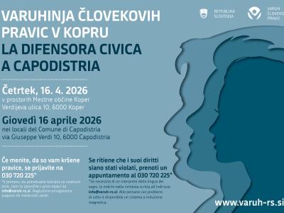 Varuhija bo 16. aprila s sodelavkami in sodelavci v Kopru na voljo za pomoč pri uveljavljanju pravic