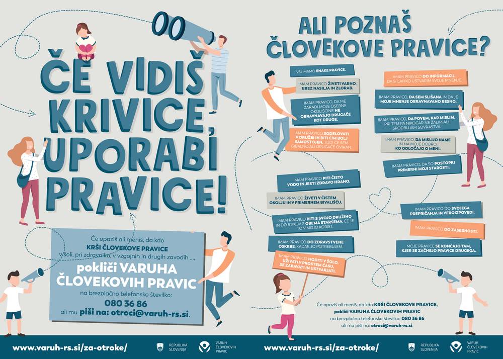 Plakata o pravicah otrok Kako naj se otroci obrnejo na Varuha in kakšne so njihove pravice